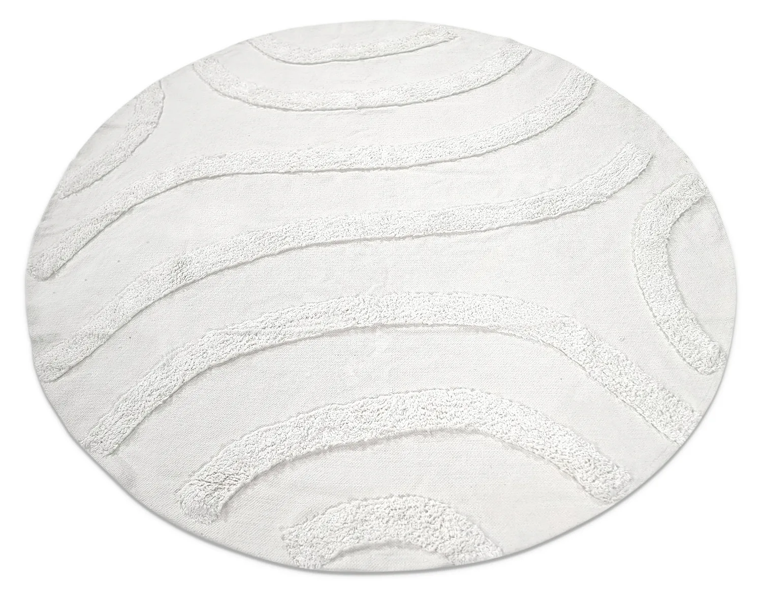Round rug - Bonnie Natural Cotton Shaggy (offwhite)
