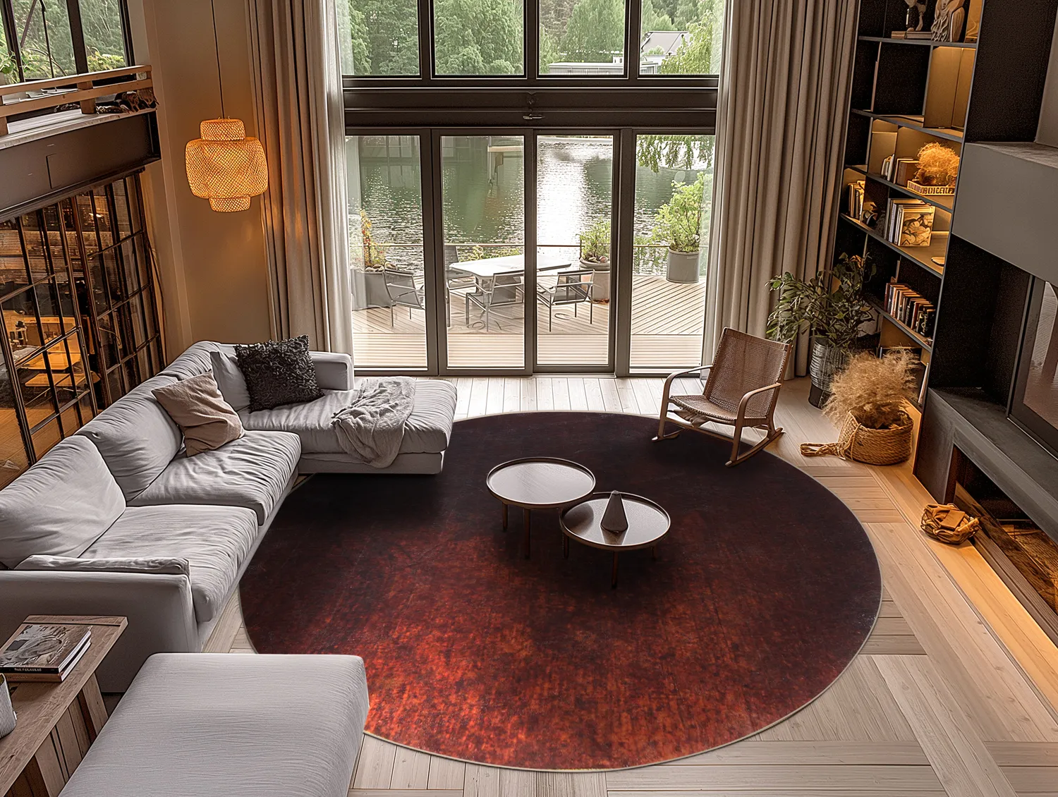 Round rug - Bovera (red)