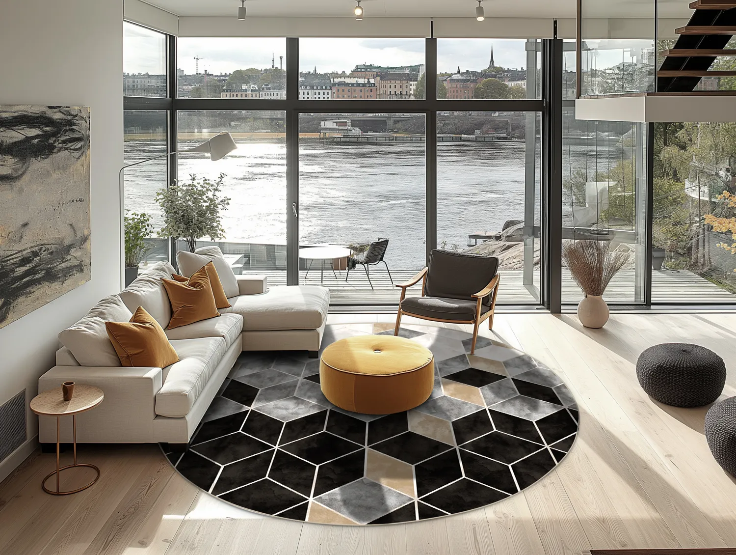 Round rug - Brigooda (grey)