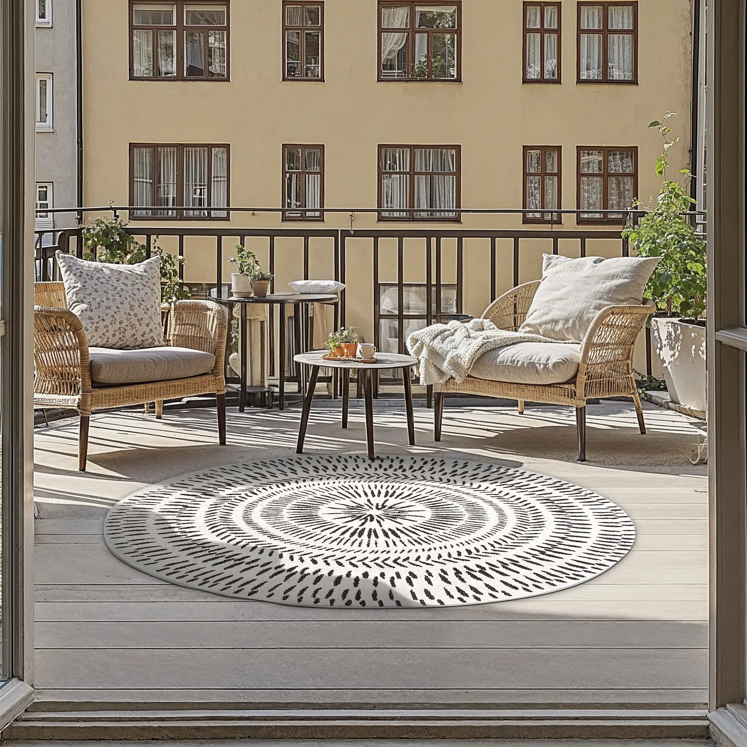 Round rug - Brussels Night (grey)
