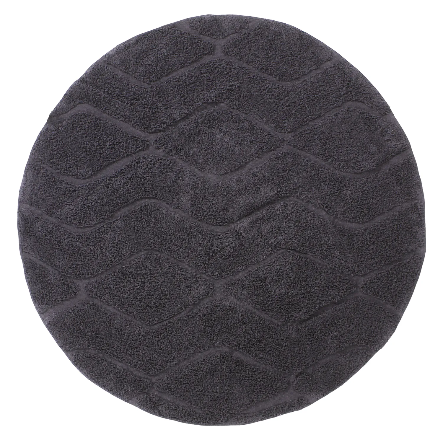Round rug - Brynn Natural Cotton Shaggy (black)