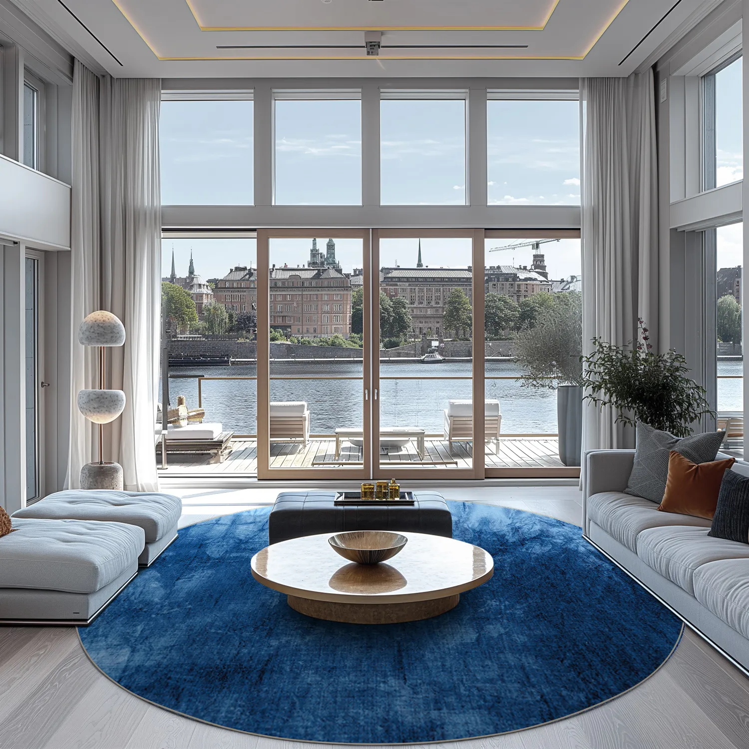 Round rug - Cargese (blue)