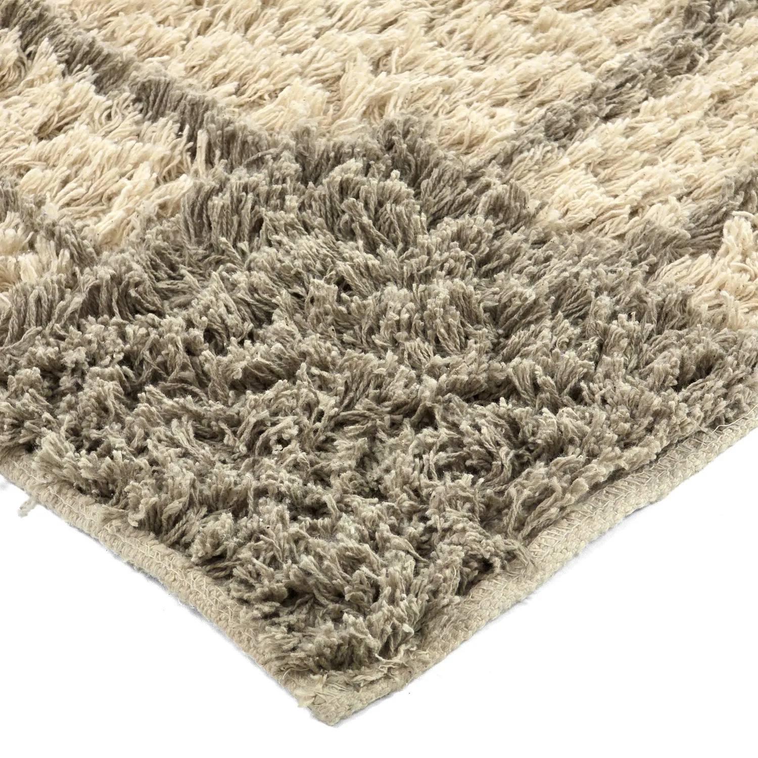 Shaggy rugs - Cataya Natural Cotton Shaggy (beige/taupe)