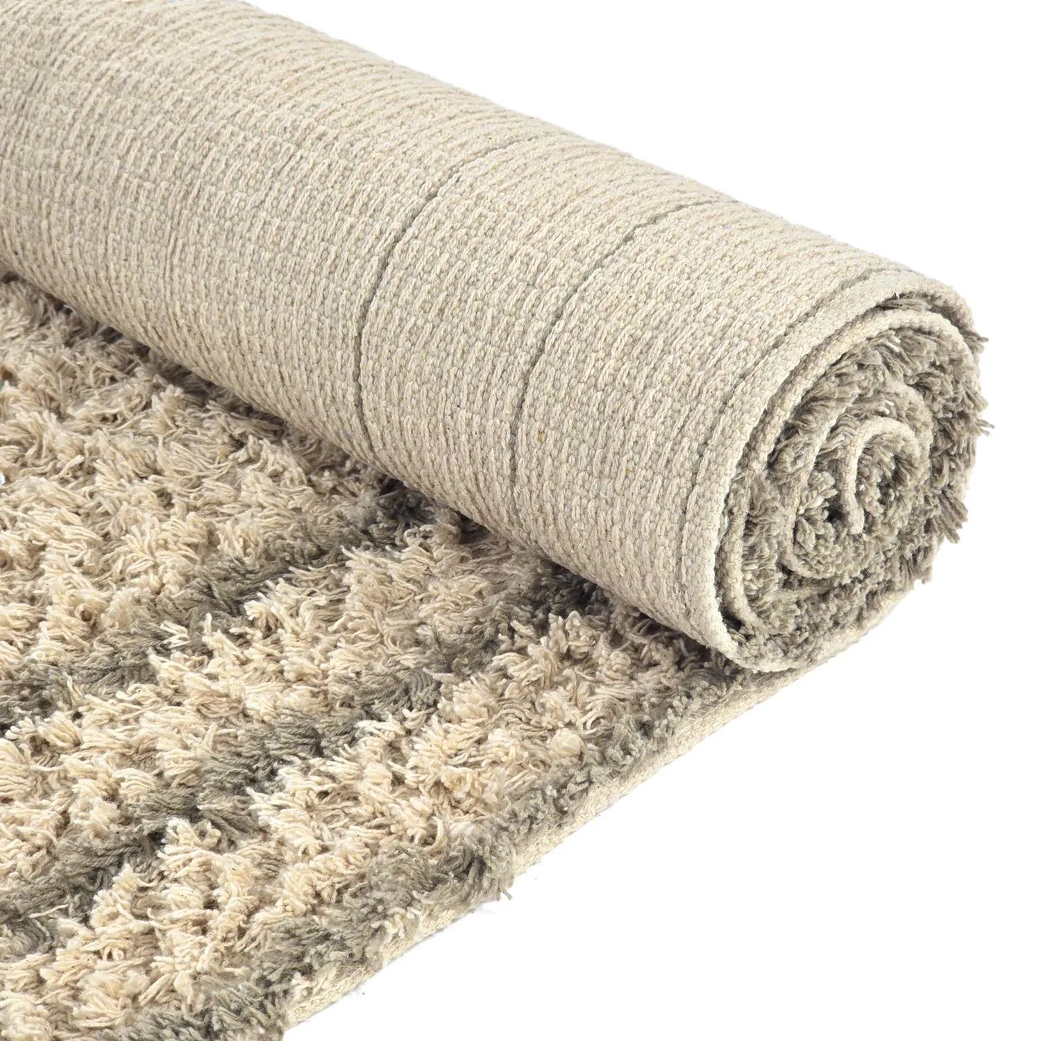 Shaggy rugs - Cataya Natural Cotton Shaggy (beige/taupe)