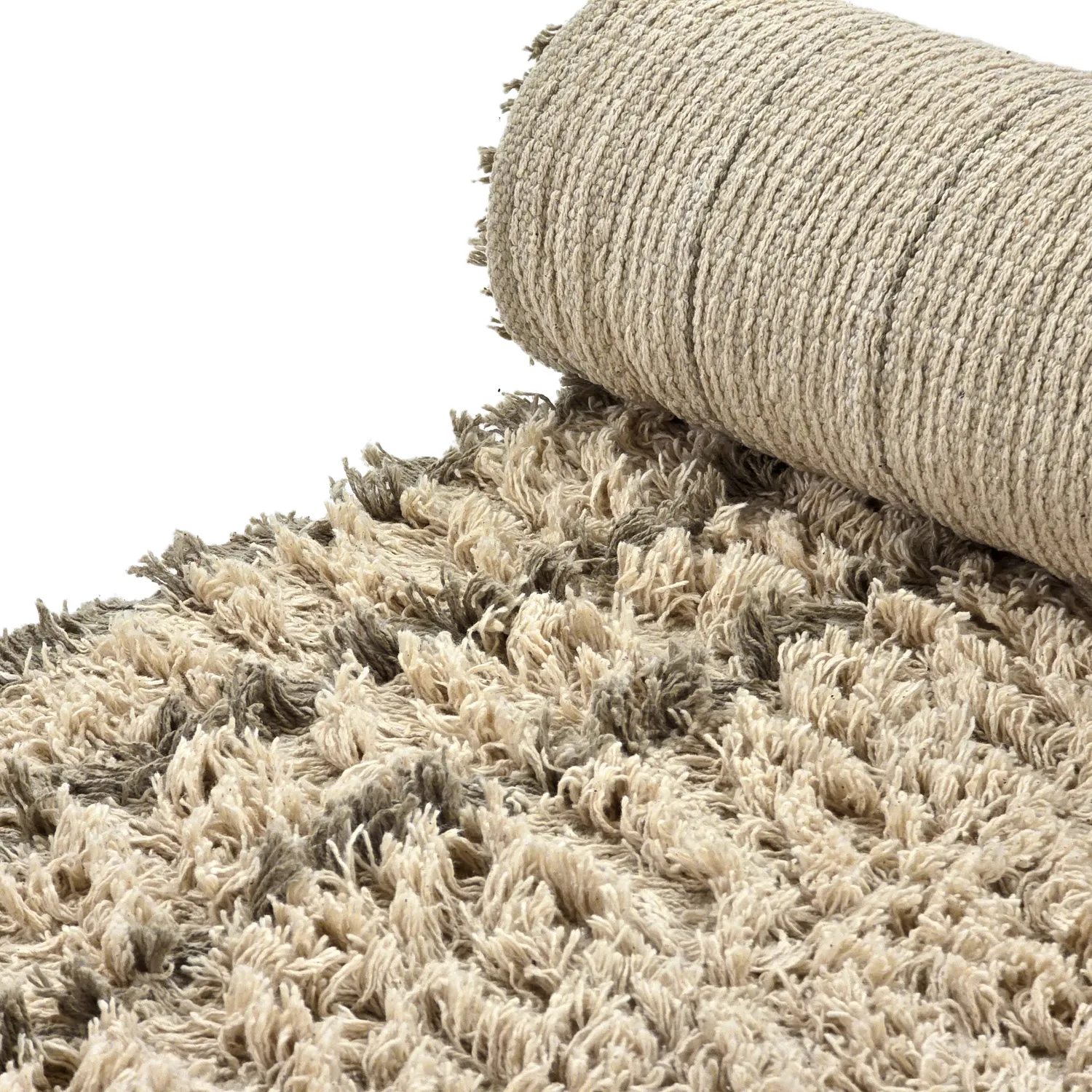 Shaggy rugs - Cataya Natural Cotton Shaggy (beige/taupe)