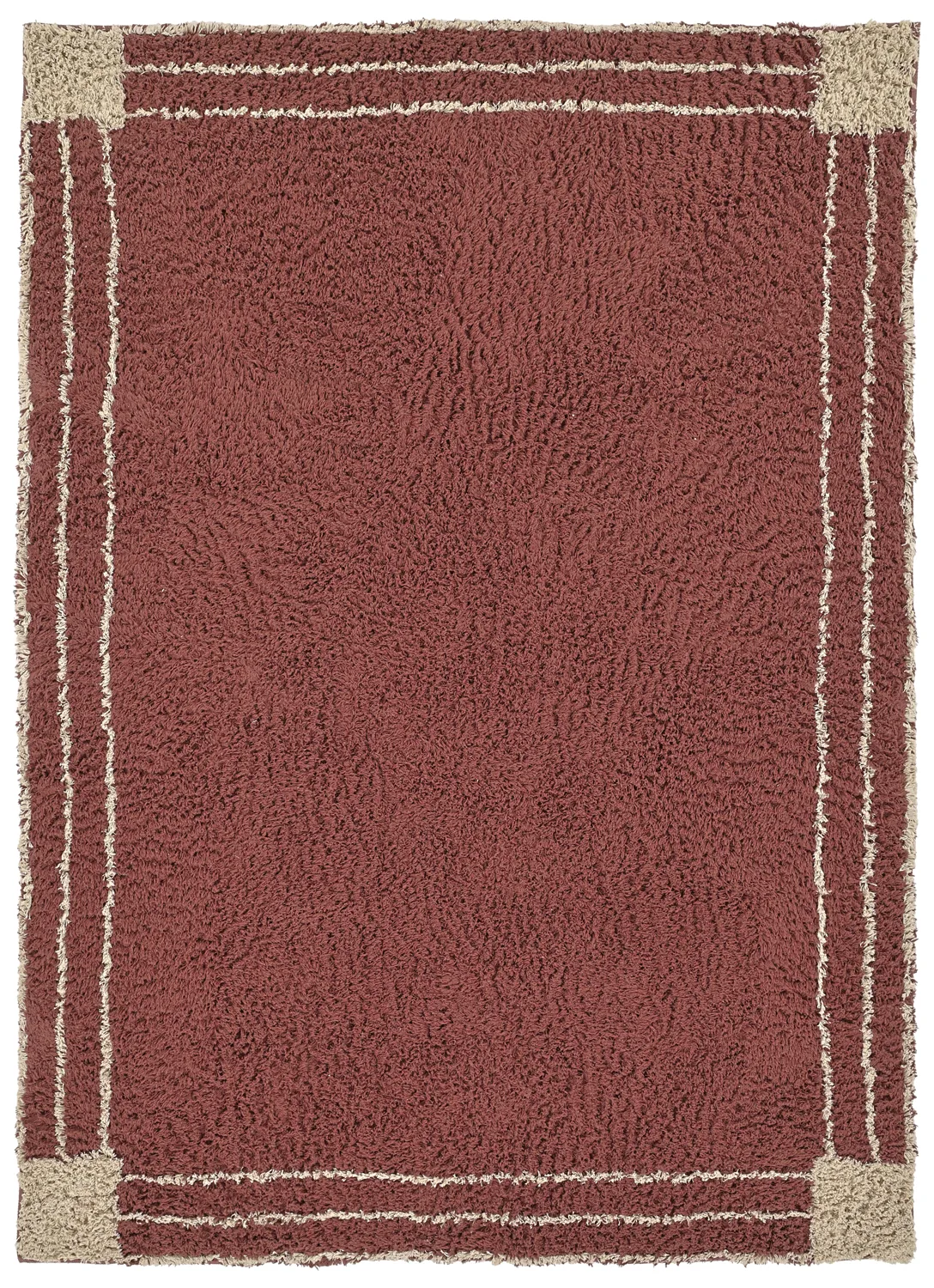 Shaggy rugs - Cataya Natural Cotton Shaggy (brown/beige)