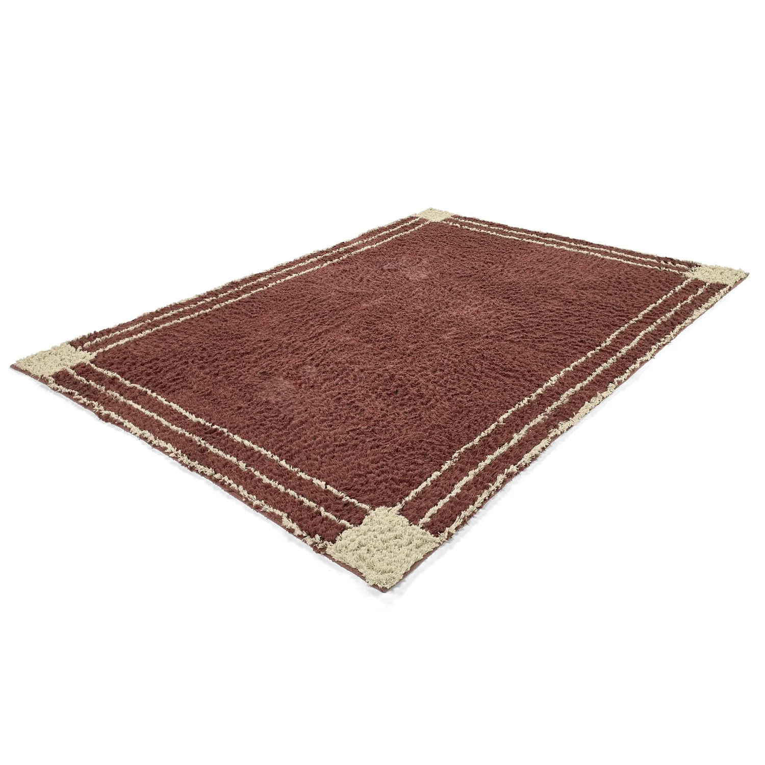 Shaggy rugs - Cataya Natural Cotton Shaggy (brown/beige)