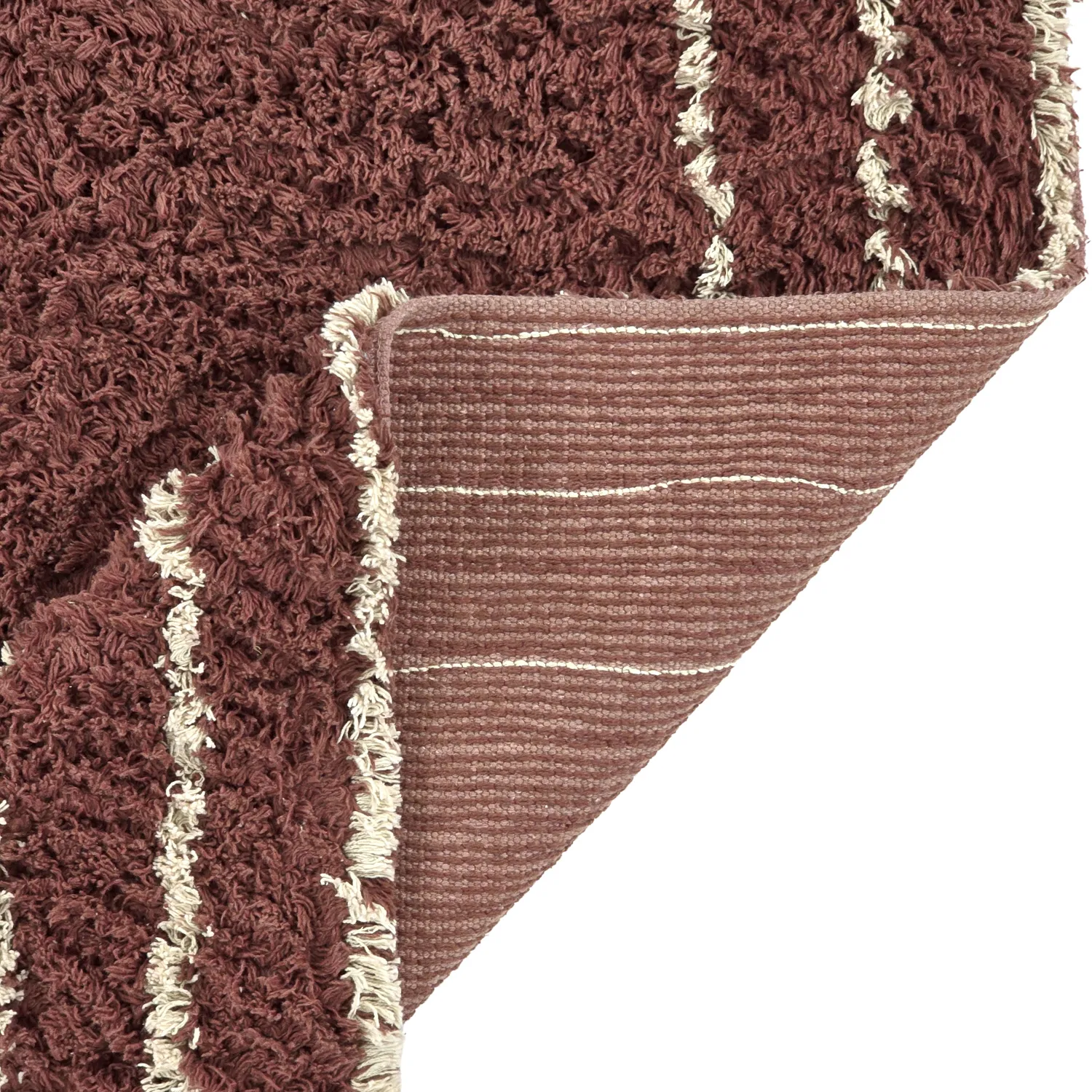 Shaggy rugs - Cataya Natural Cotton Shaggy (brown/beige)