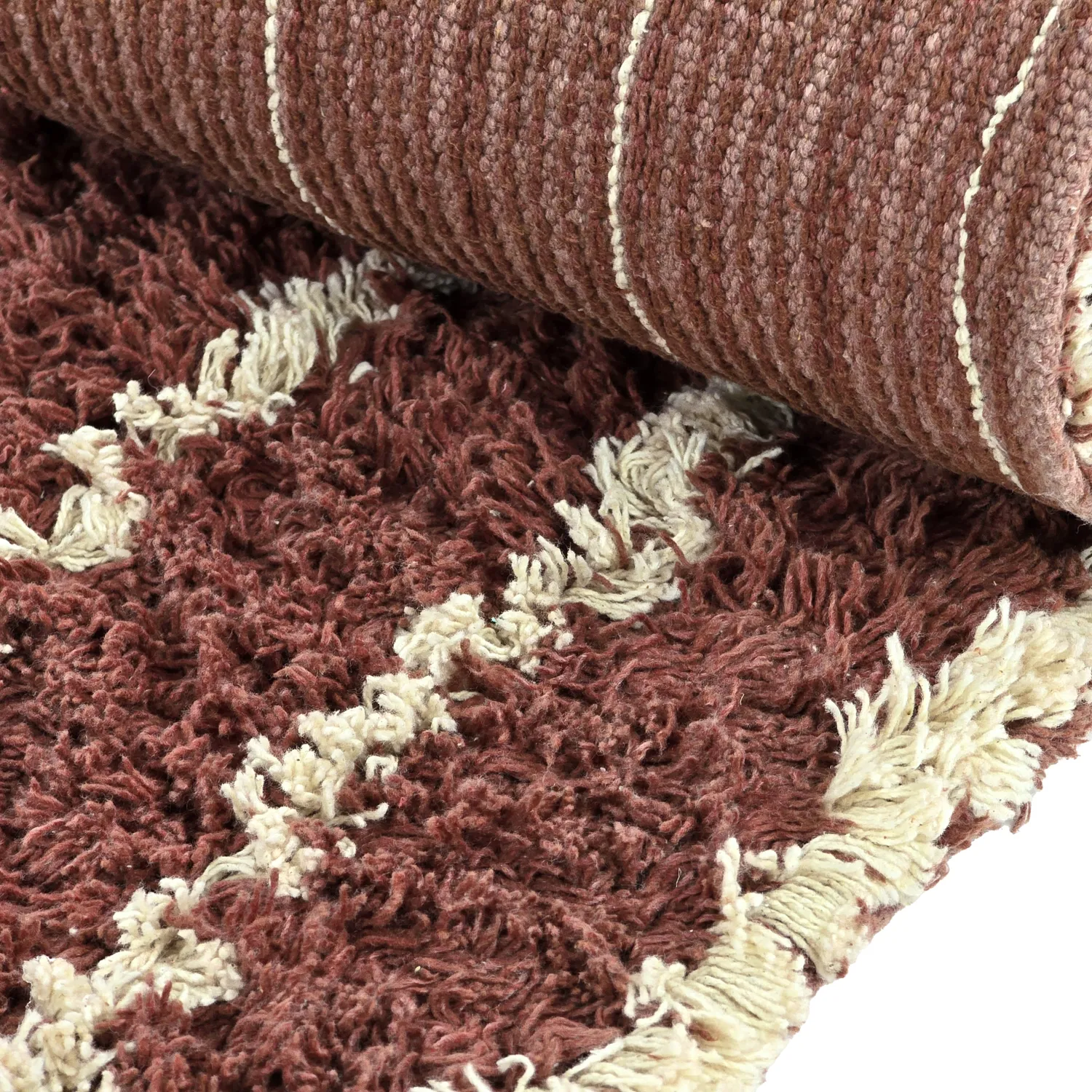 Shaggy rugs - Cataya Natural Cotton Shaggy (brown/beige)