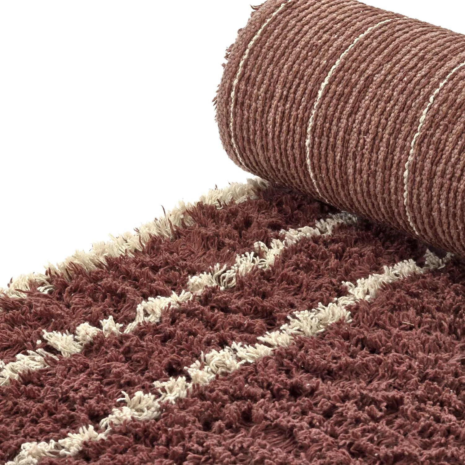 Shaggy rugs - Cataya Natural Cotton Shaggy (brown/beige)