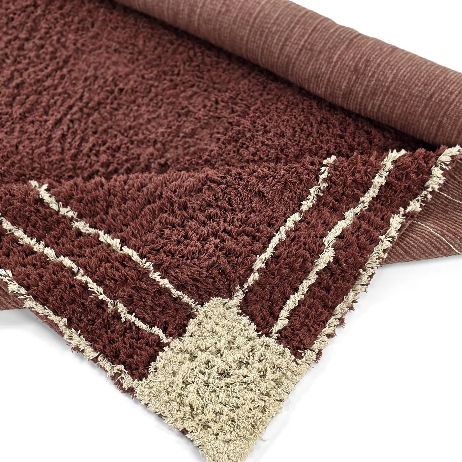 Shaggy rugs - Cataya Natural Cotton Shaggy (brown/beige)