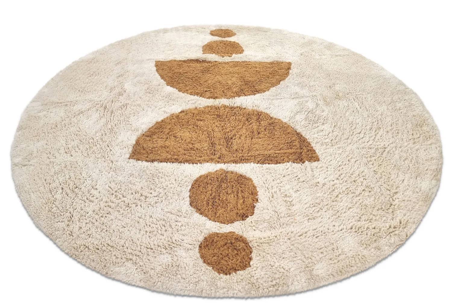 Round rug - Cervia Natural Cotton Shaggy (beige)