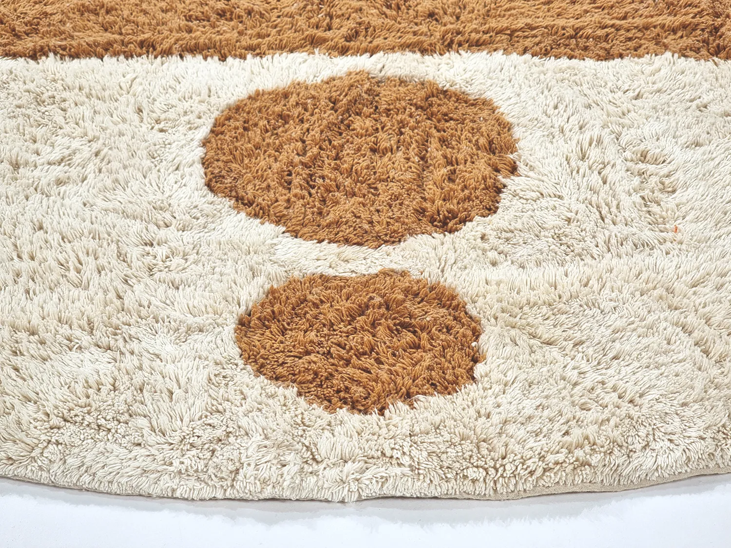 Round rug - Cervia Natural Cotton Shaggy (beige)