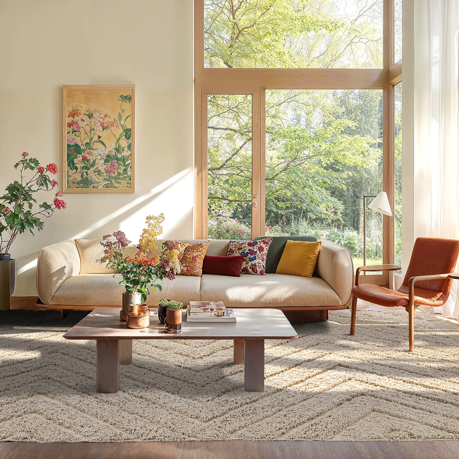 Shaggy rugs - Conara Natural Cotton Shaggy (beige)