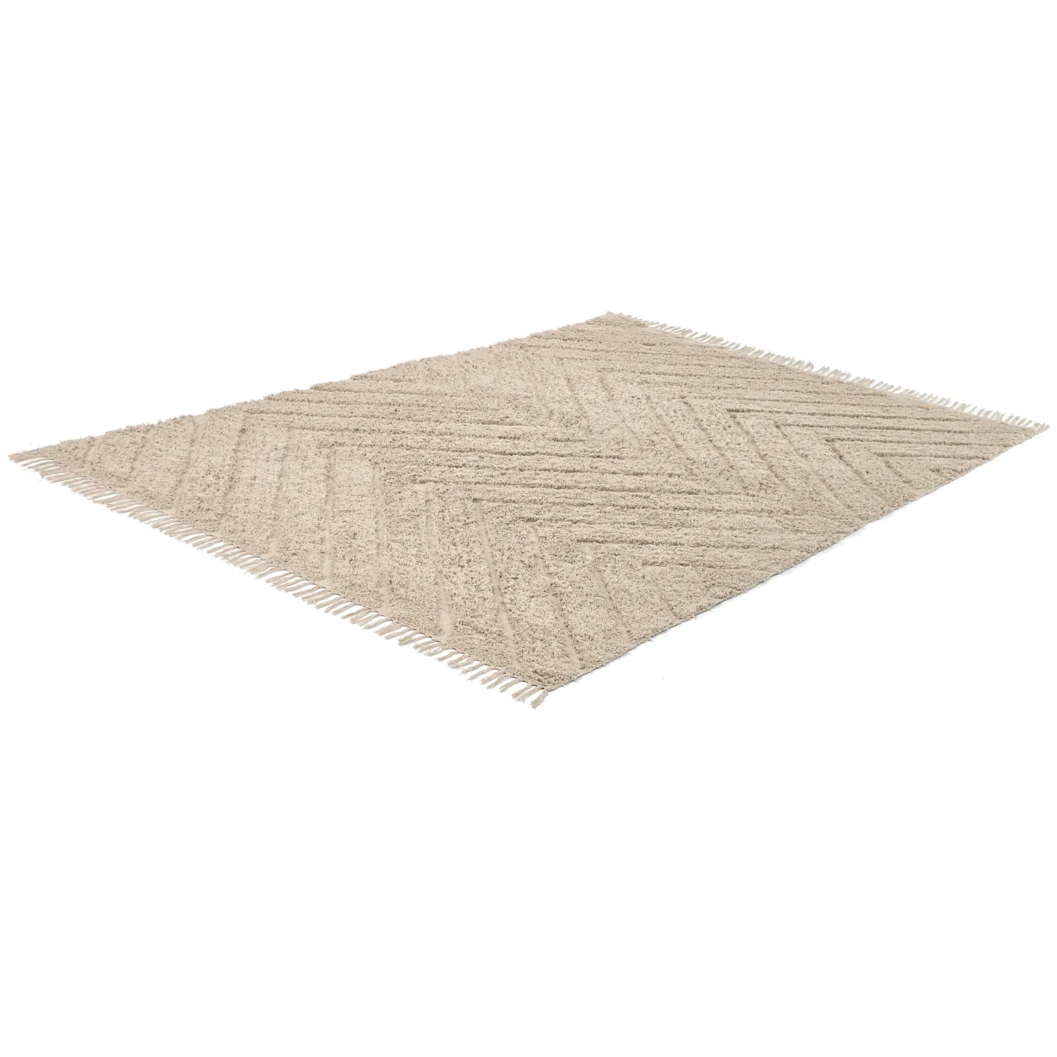 Shaggy rugs - Conara Natural Cotton Shaggy (beige)