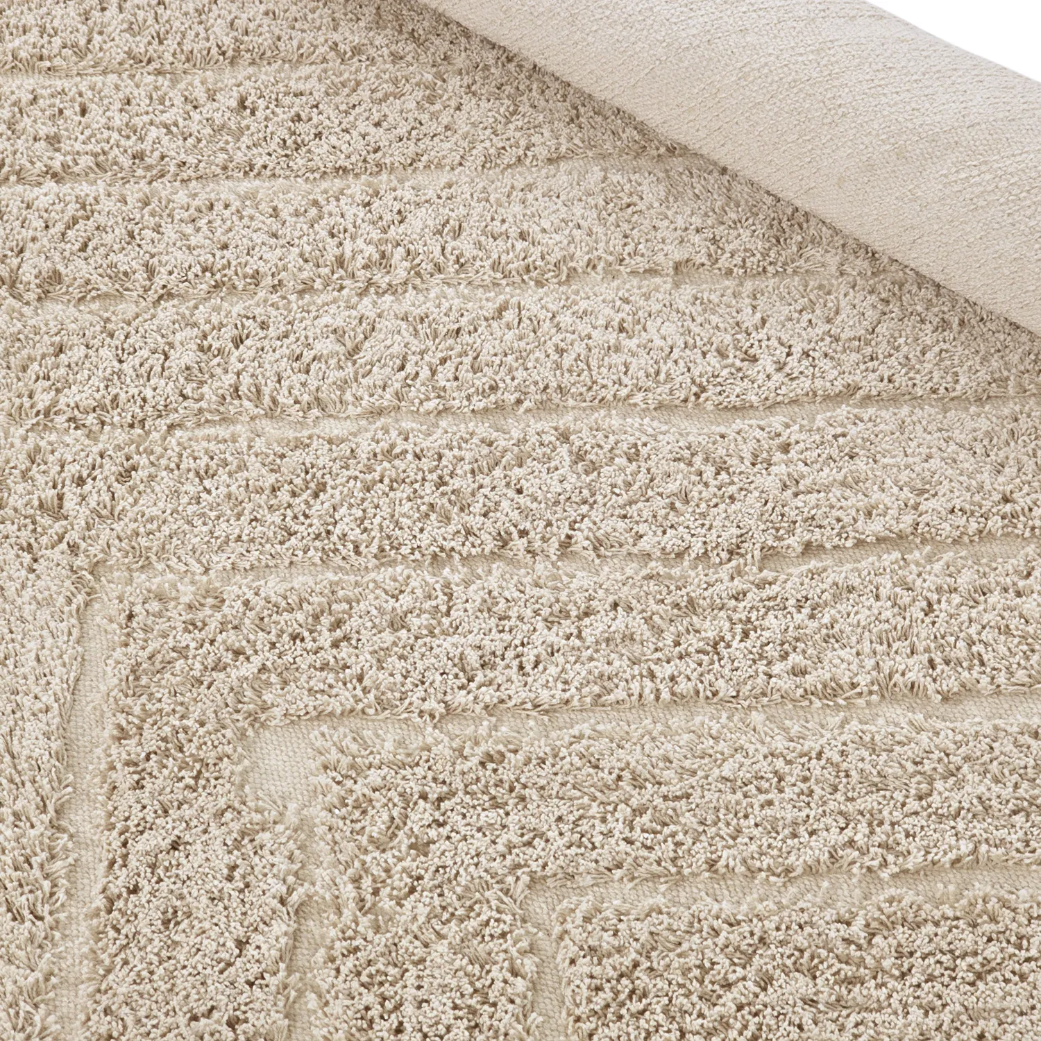 Shaggy rugs - Conara Natural Cotton Shaggy (beige)