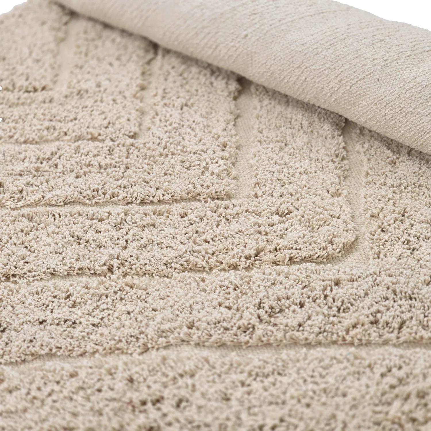 Round rug - Conara Natural Cotton Shaggy (beige)