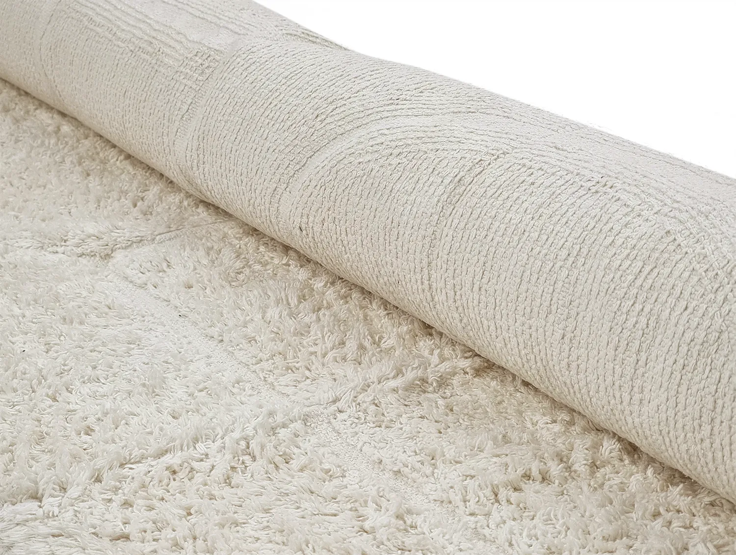 Round rug - Cremona Natural Cotton Shaggy (offwhite)