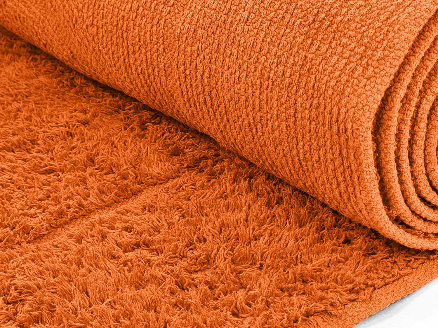 Round rug - Cremona Natural Cotton Shaggy (orange)