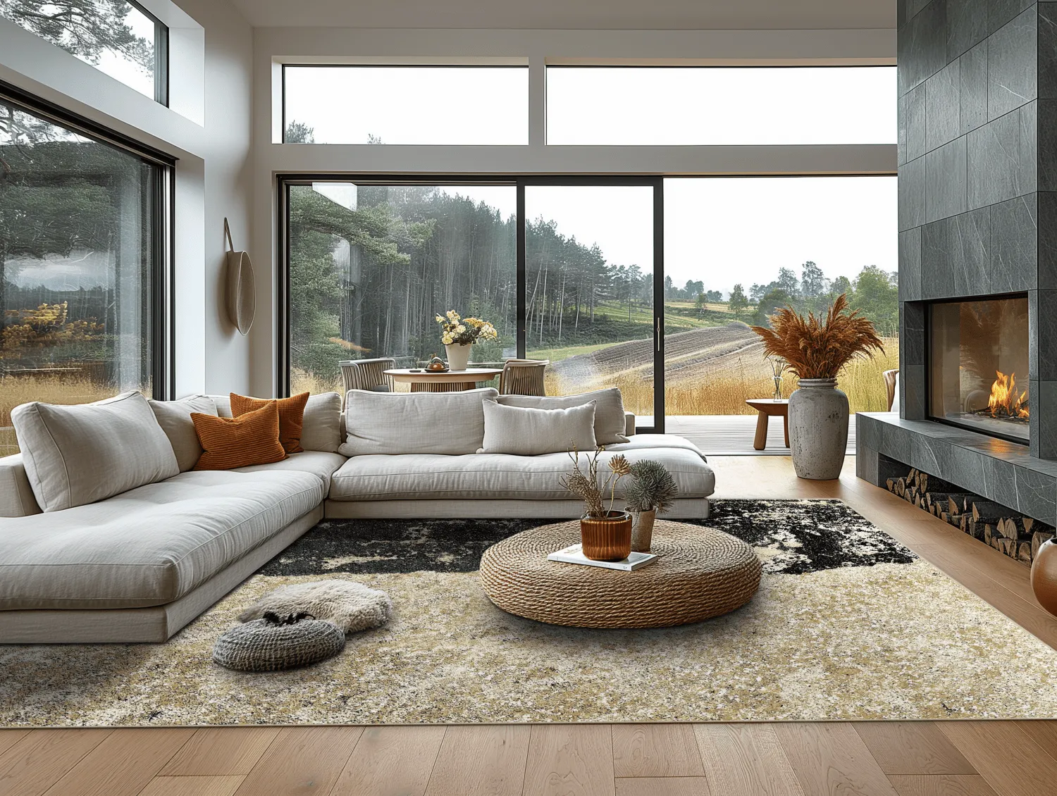 Wilton rug - Cyra (black/gold)