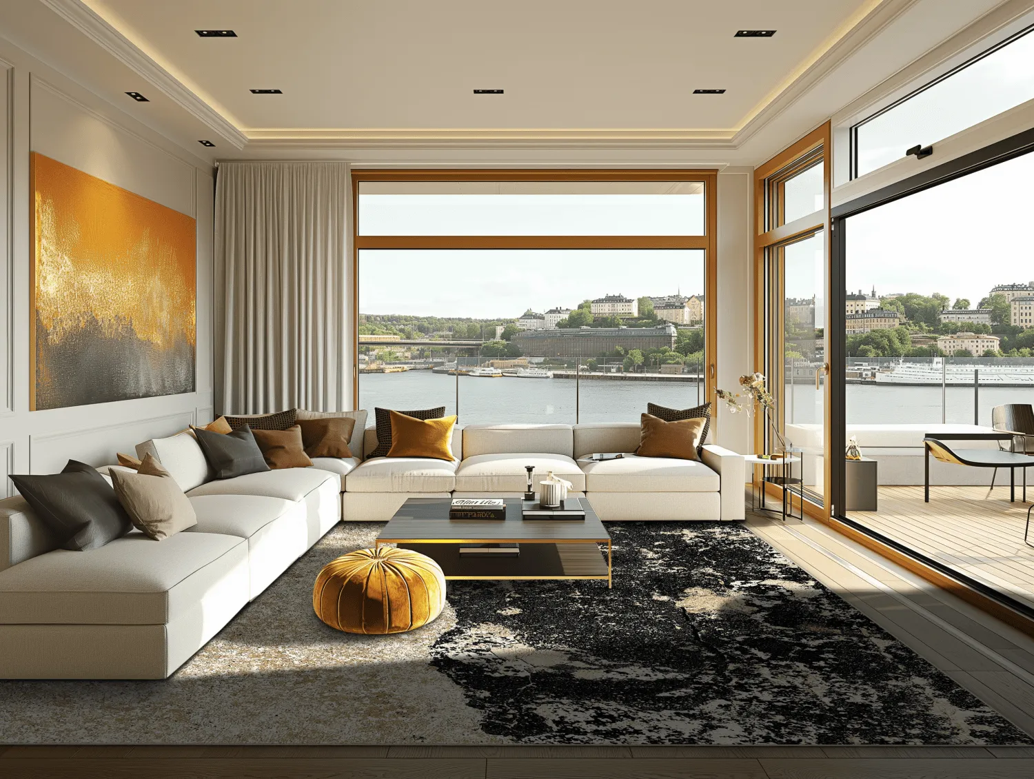 Wilton rug - Cyra (black/gold)