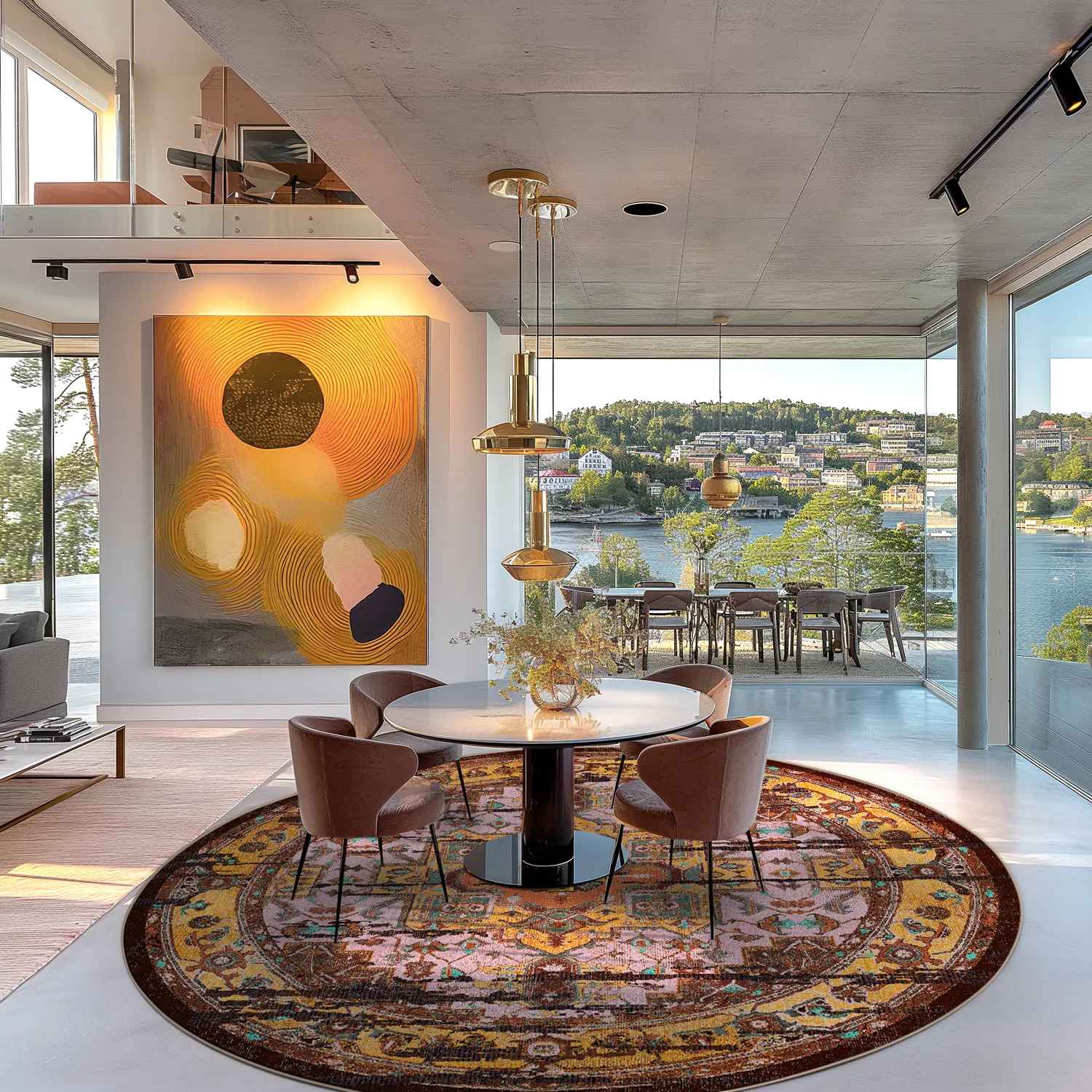 Round rug - Darnah (yellow/multi)