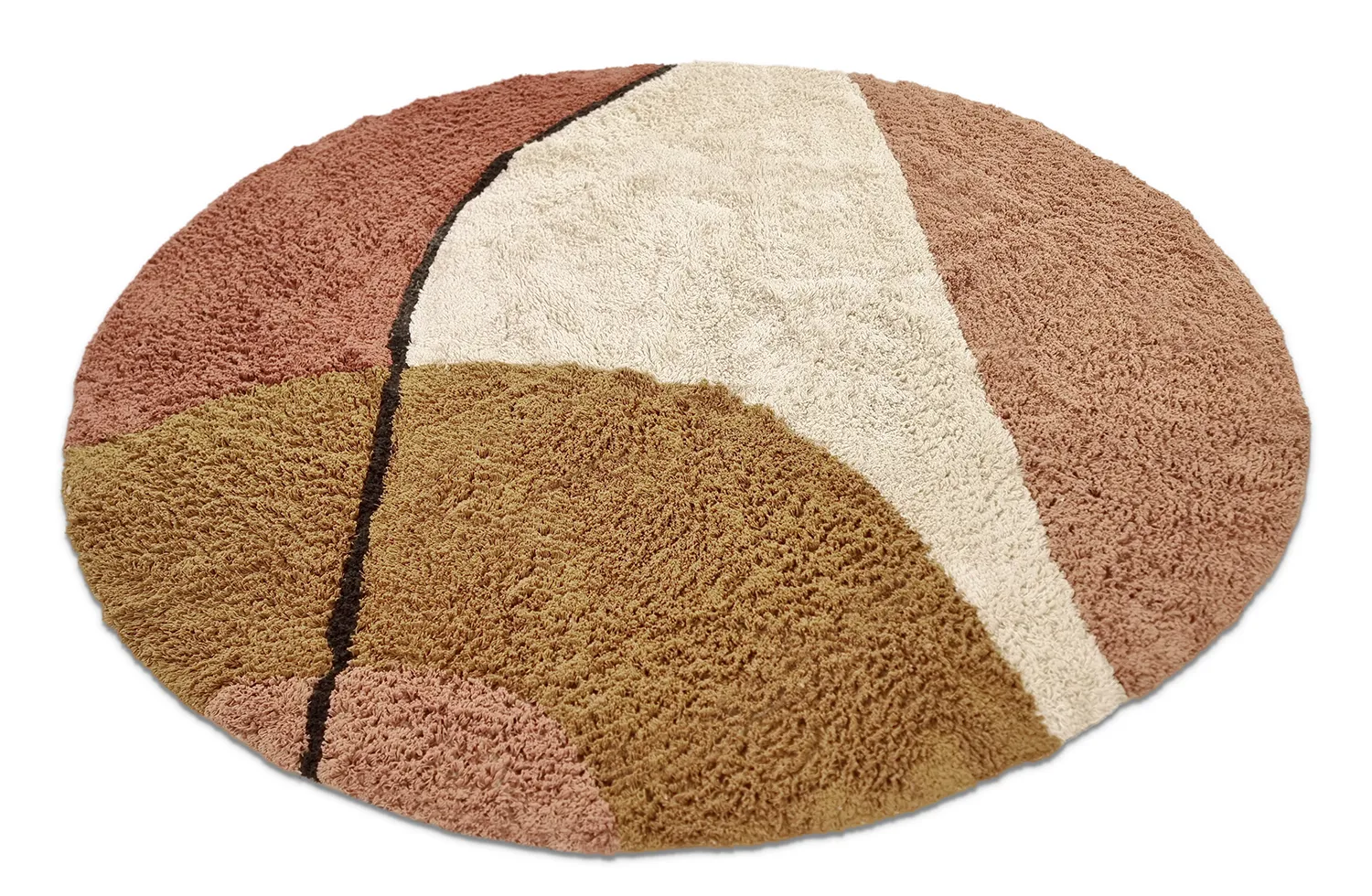 Round rug - Donostia Natural Cotton Shaggy (multi)