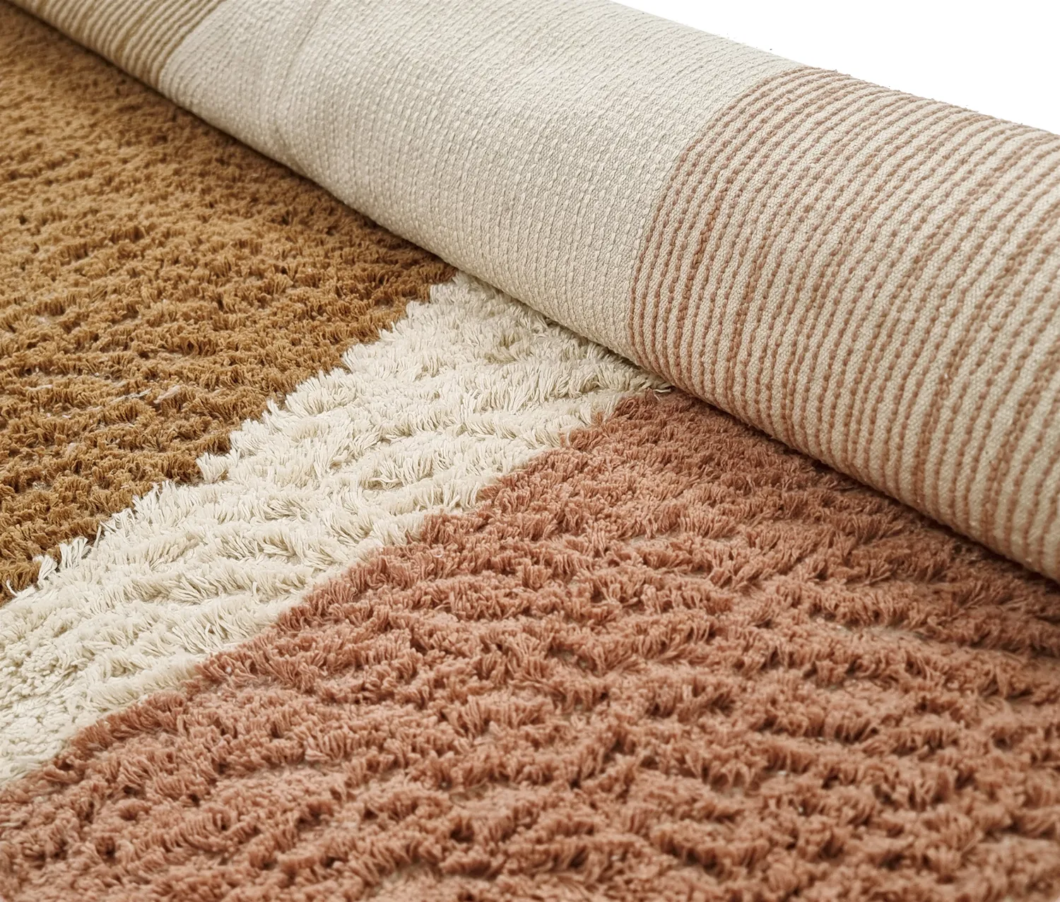 Round rug - Donostia Natural Cotton Shaggy (multi)