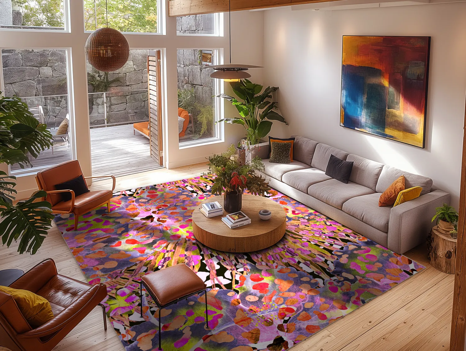 Wilton rug - Dottie (pink/multi)