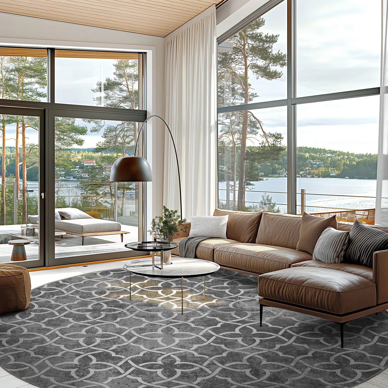 Round rug - Draham (grey)