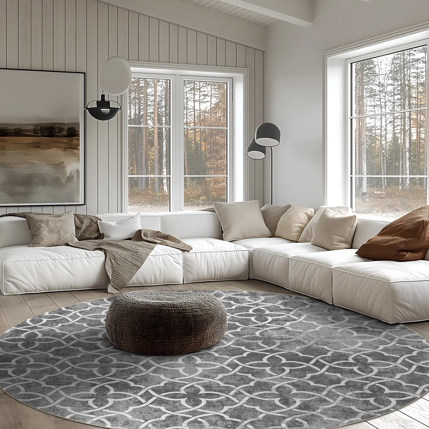 Round rug - Draham (grey)