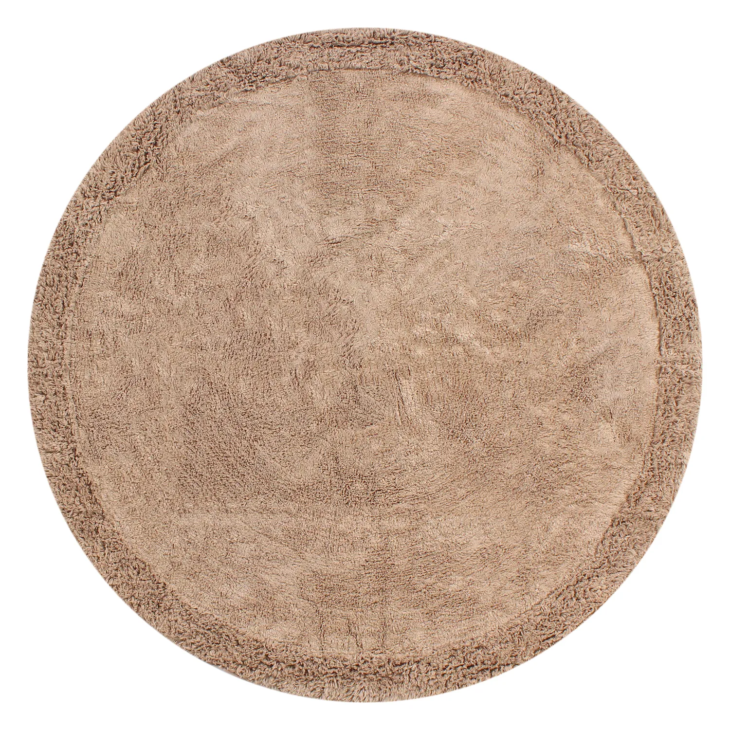 Round rug - Ebba Natural Cotton Shaggy (brown)