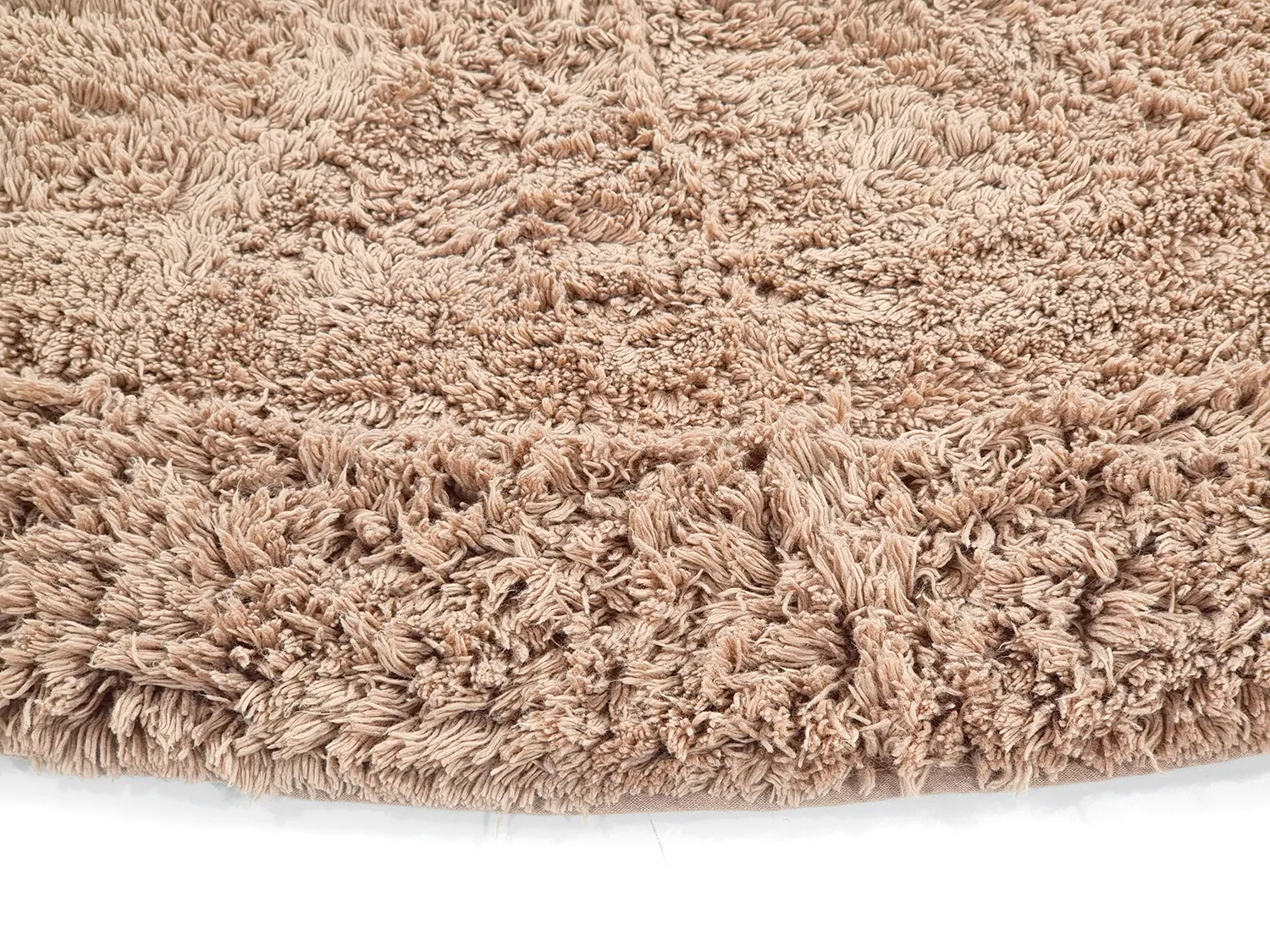 Round rug - Ebba Natural Cotton Shaggy (brown)