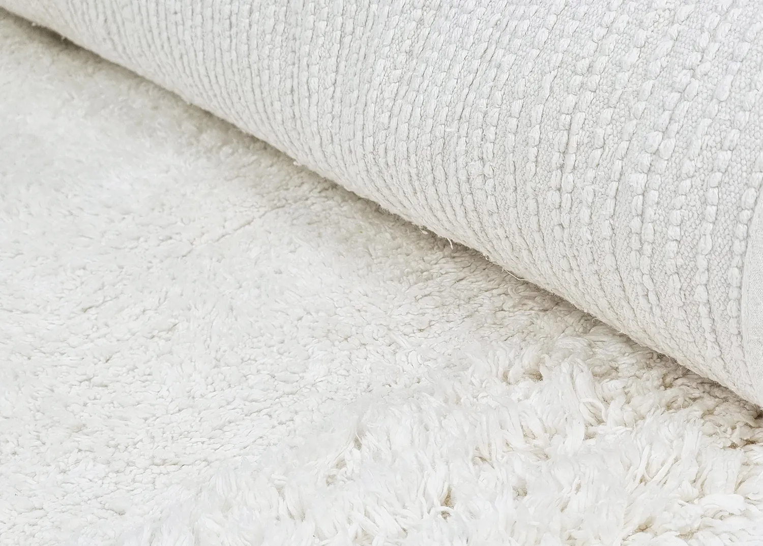 Round rug - Ebba Natural Cotton Shaggy (offwhite)