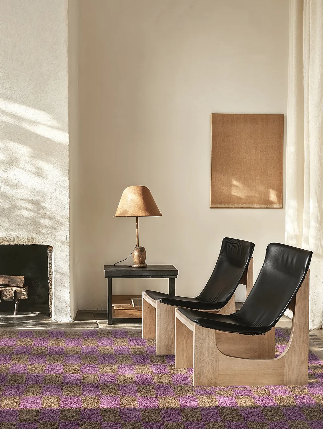 Shaggy rugs - Elsey Natural Cotton Shaggy (brown/purple)