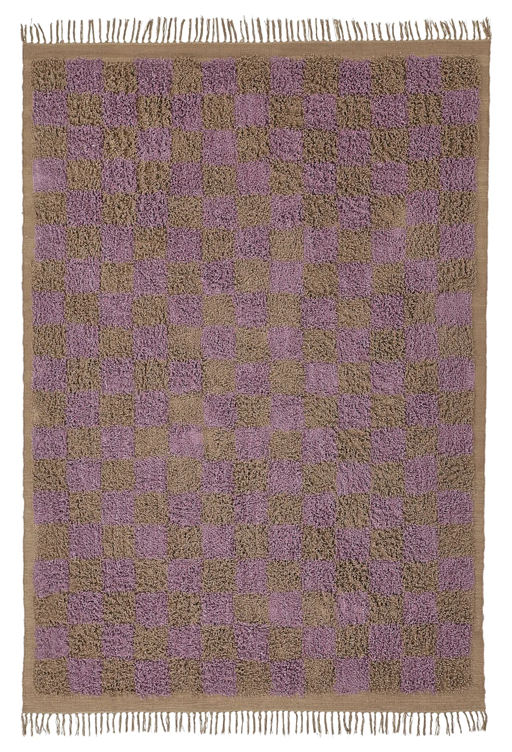 Shaggy rugs - Elsey Natural Cotton Shaggy (brown/purple)