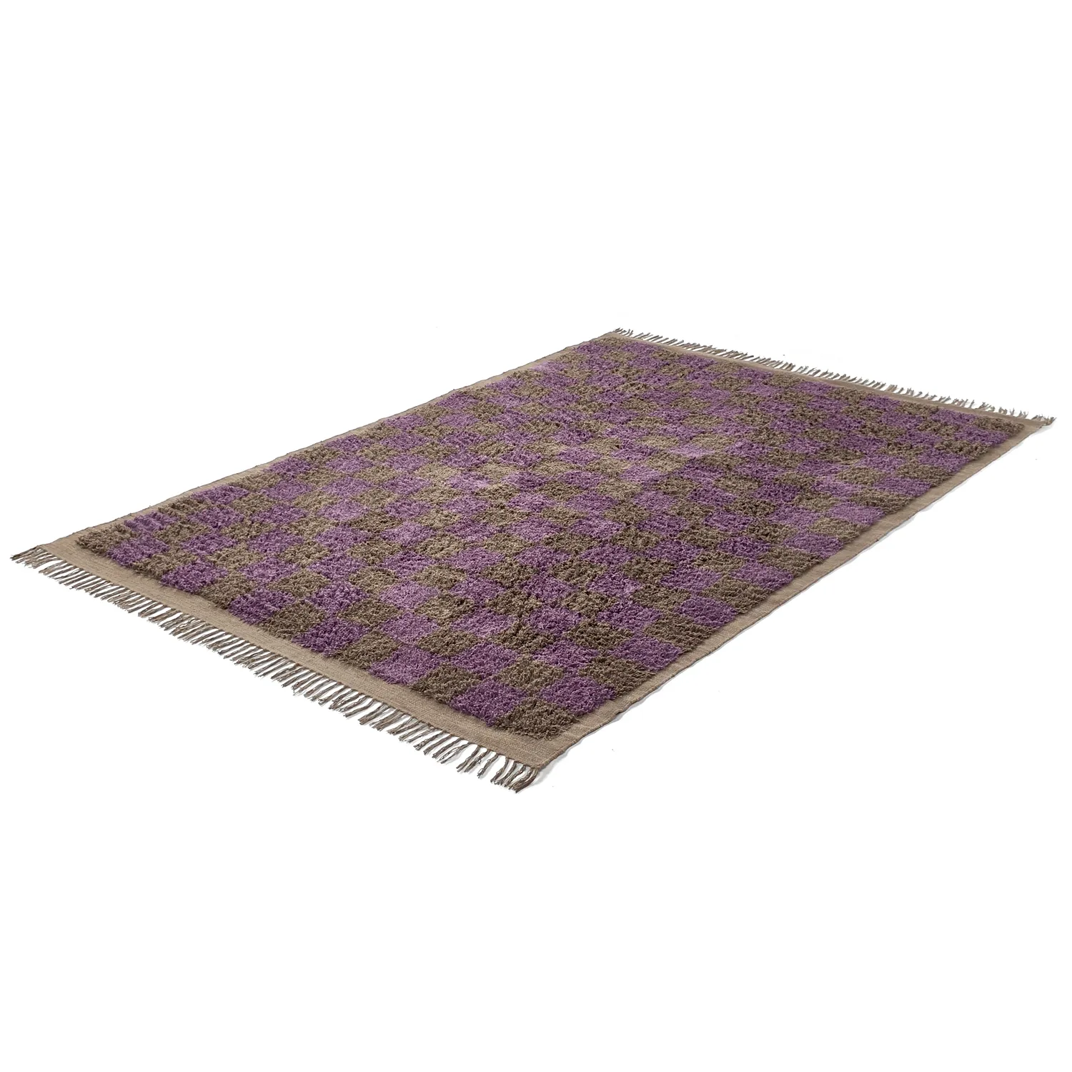 Shaggy rugs - Elsey Natural Cotton Shaggy (brown/purple)