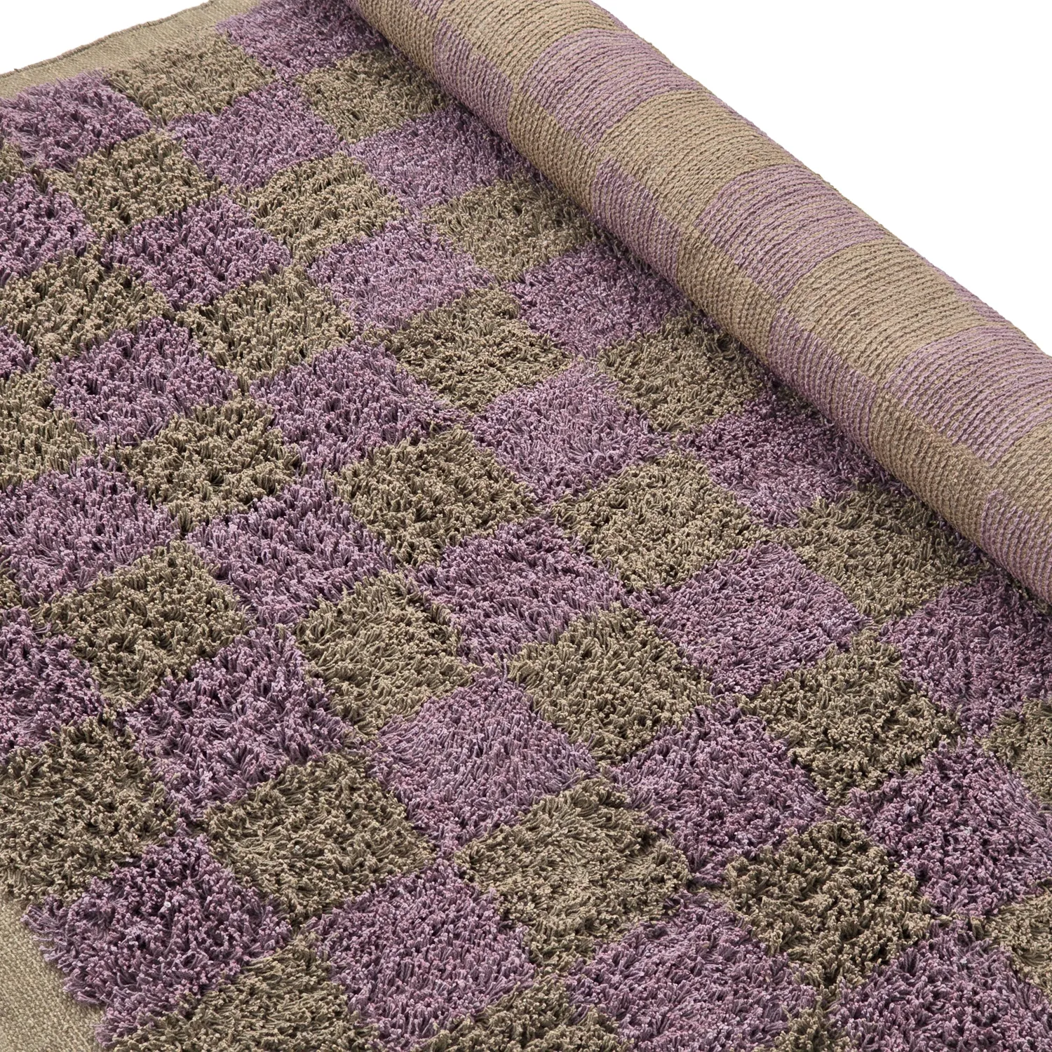 Shaggy rugs - Elsey Natural Cotton Shaggy (brown/purple)
