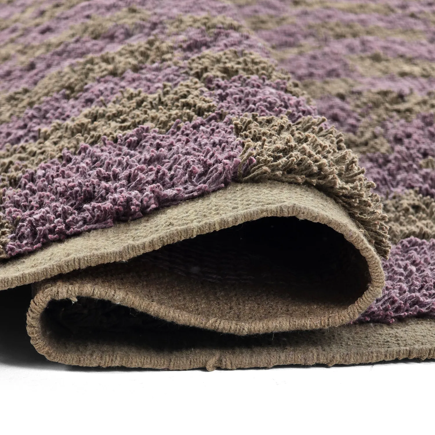 Shaggy rugs - Elsey Natural Cotton Shaggy (brown/purple)