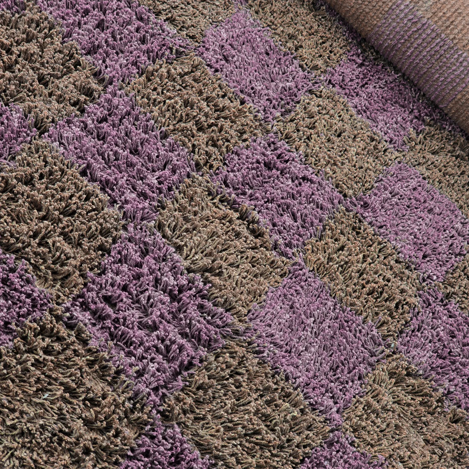 Shaggy rugs - Elsey Natural Cotton Shaggy (brown/purple)