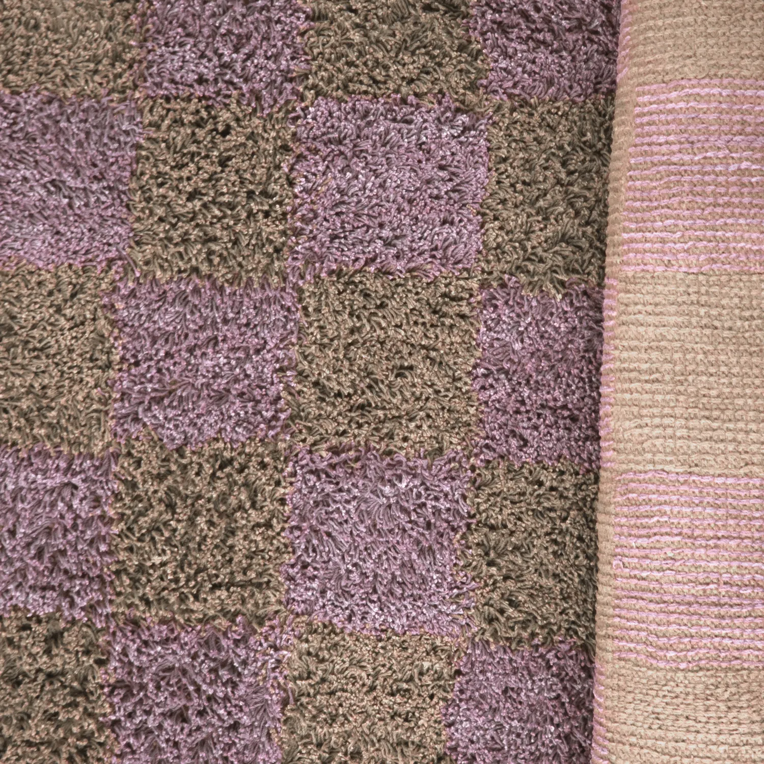 Shaggy rugs - Elsey Natural Cotton Shaggy (brown/purple)