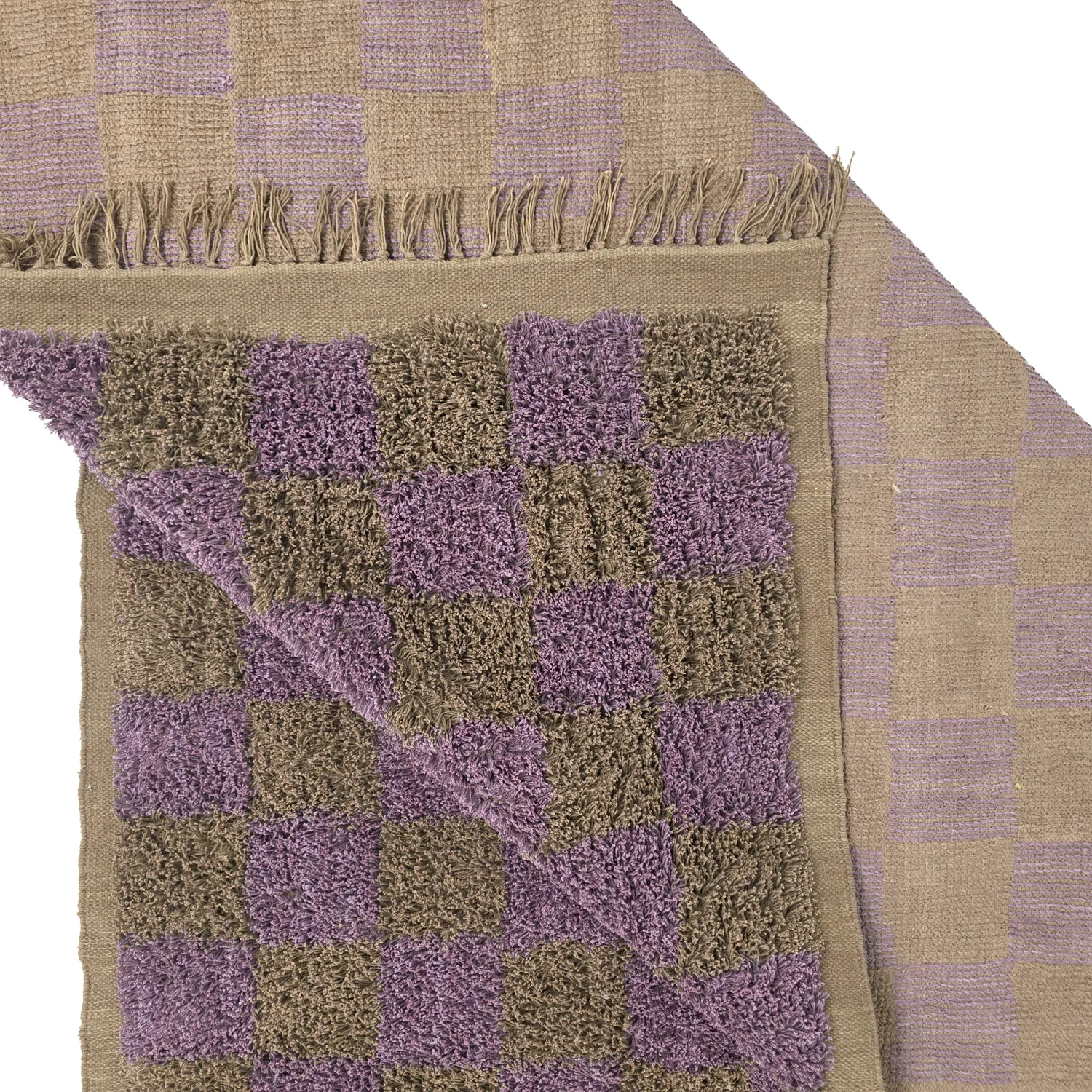 Shaggy rugs - Elsey Natural Cotton Shaggy (brown/purple)