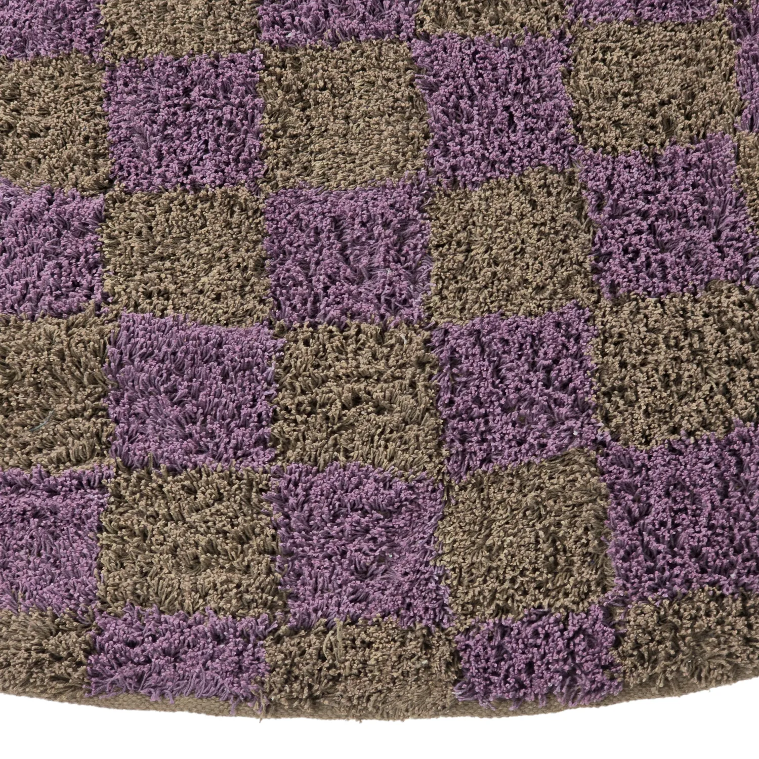 Round rug - Elsey Natural Cotton Shaggy (brown/purple)