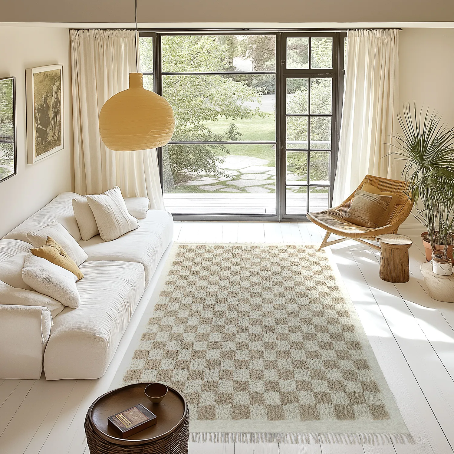 Shaggy rugs - Elsey Natural Cotton Shaggy (cream/sand)