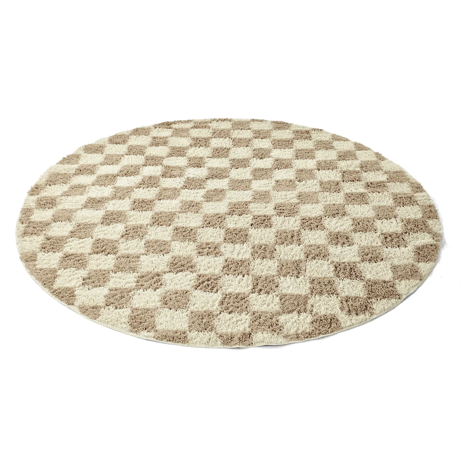 Round rug - Elsey Natural Cotton Shaggy (cream/sand)