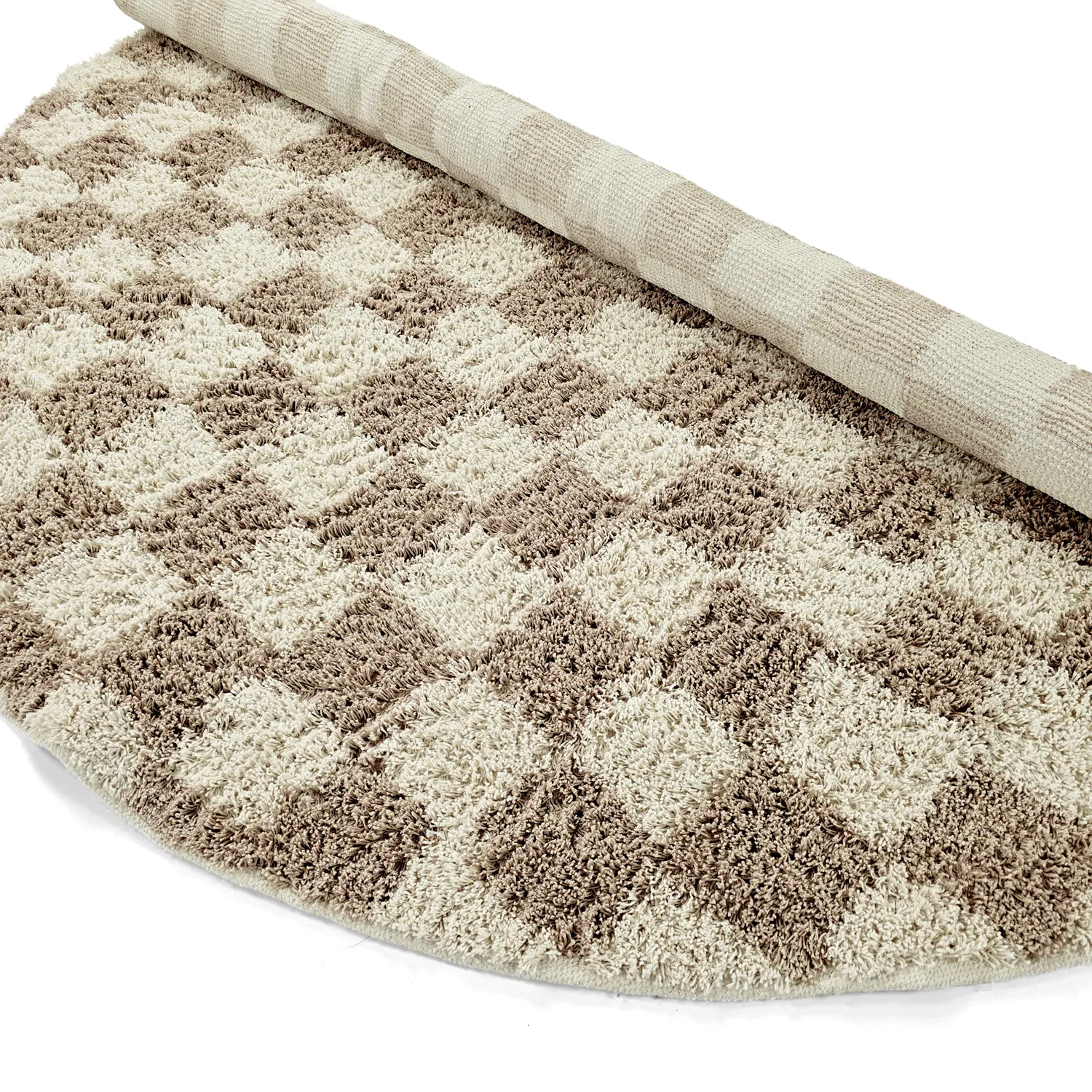 Round rug - Elsey Natural Cotton Shaggy (cream/sand)