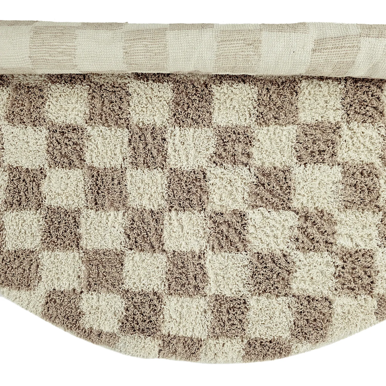 Round rug - Elsey Natural Cotton Shaggy (cream/sand)