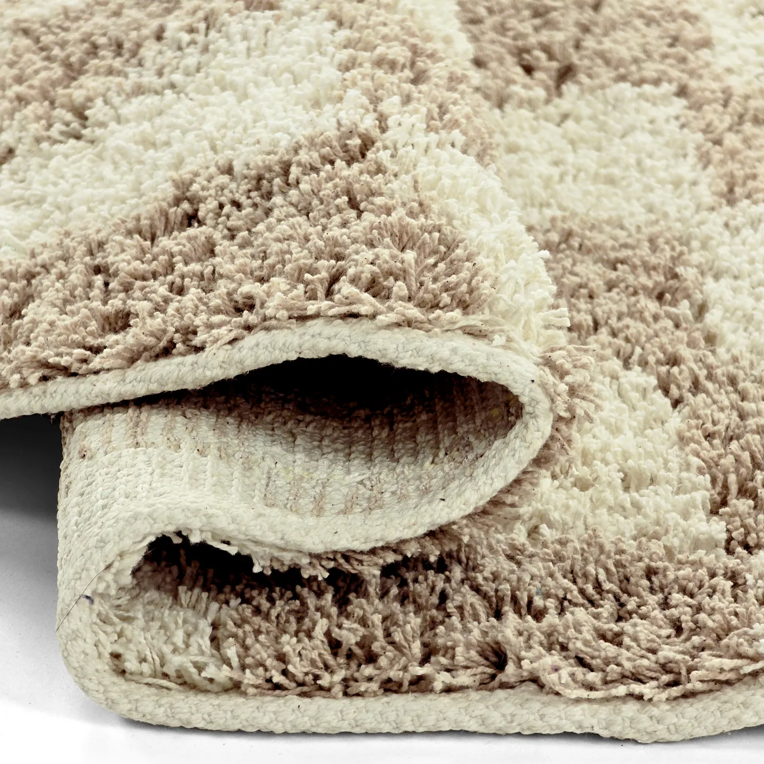 Round rug - Elsey Natural Cotton Shaggy (cream/sand)
