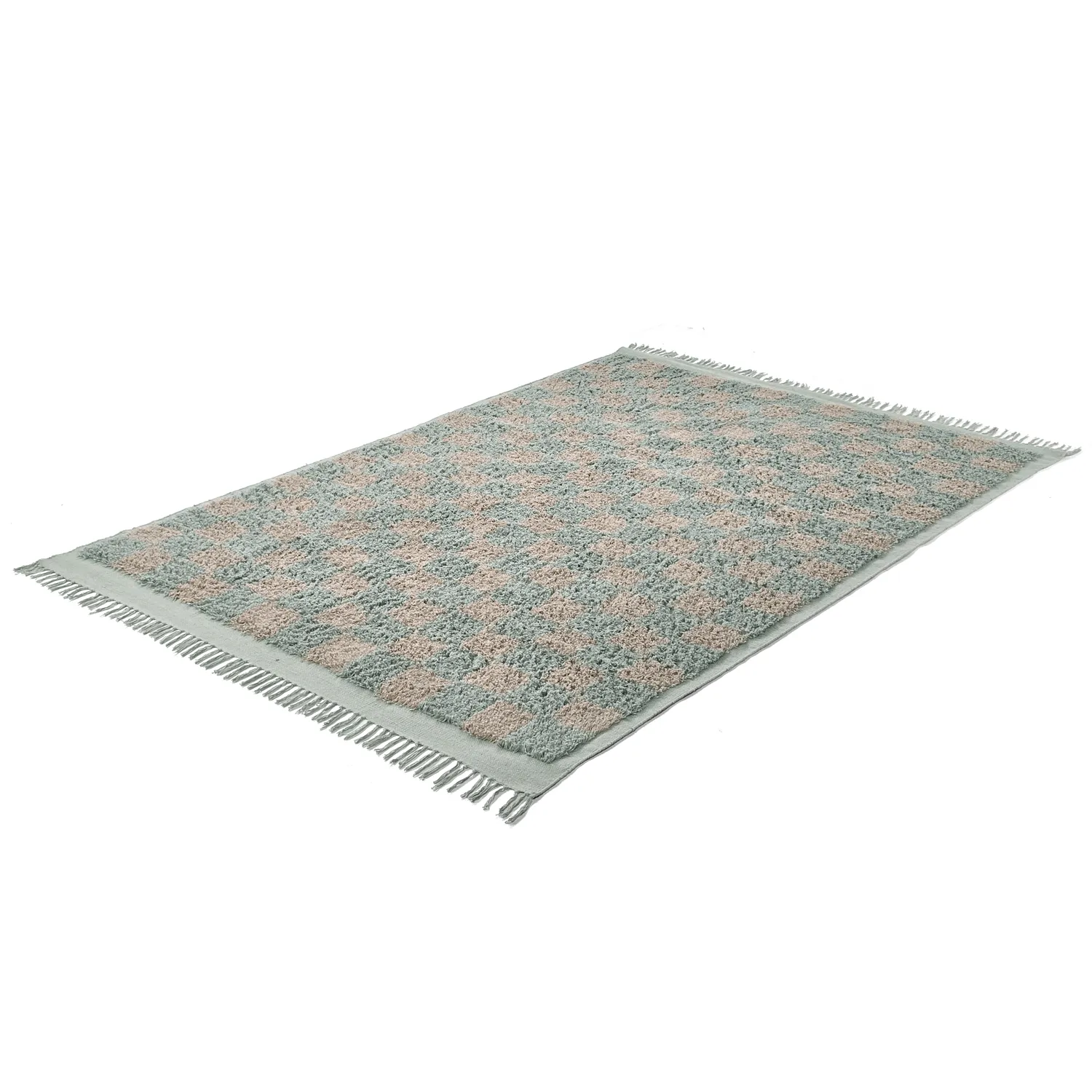 Shaggy rugs - Elsey Natural Cotton Shaggy (grey/pink)