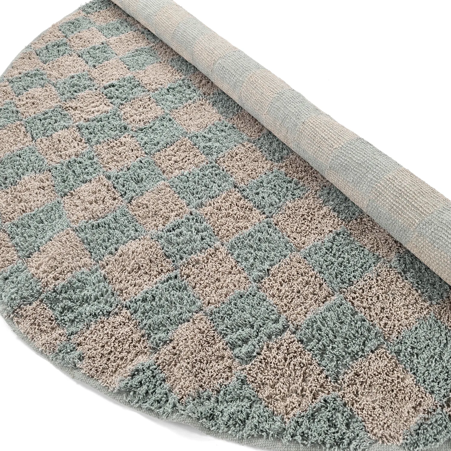 Round rug - Elsey Natural Cotton Shaggy (grey/pink)